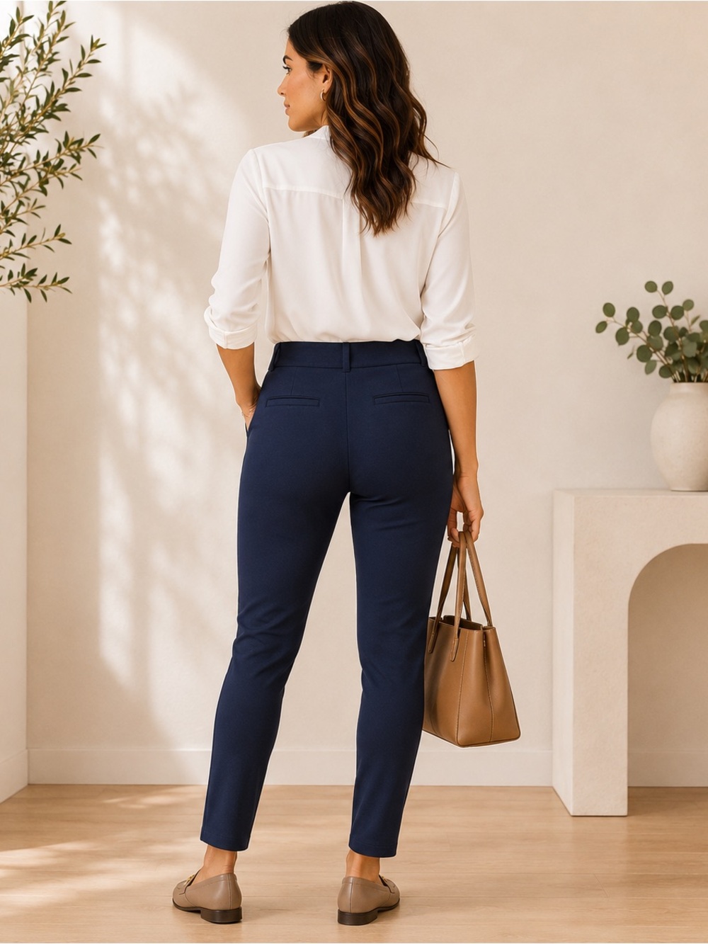 Worthington Navy Ultra Stretch Ponte Leggings Pants NWT Size M - Picture 4 of 10